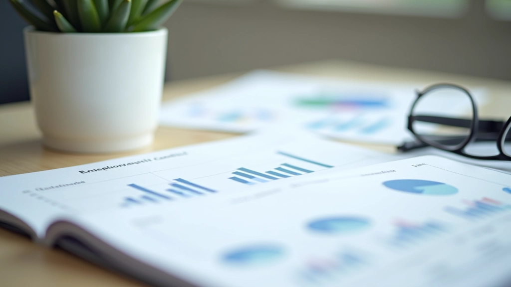 Statistické grafy a tabulky na kancelářském stole s poznámkami o nezaměstnanosti